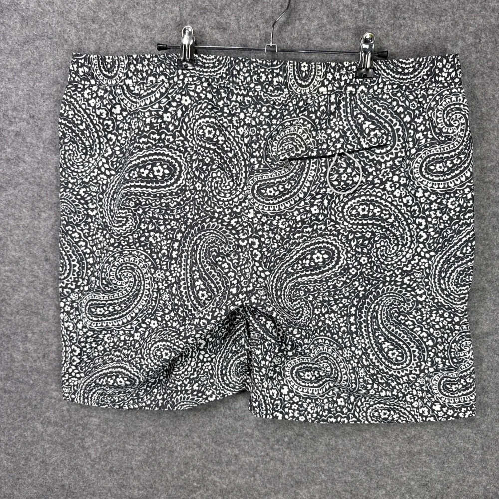 Onia Swim Trunks XXL Navy White Paisley Nylon Mesh Lined Spanish Fabric Shorts